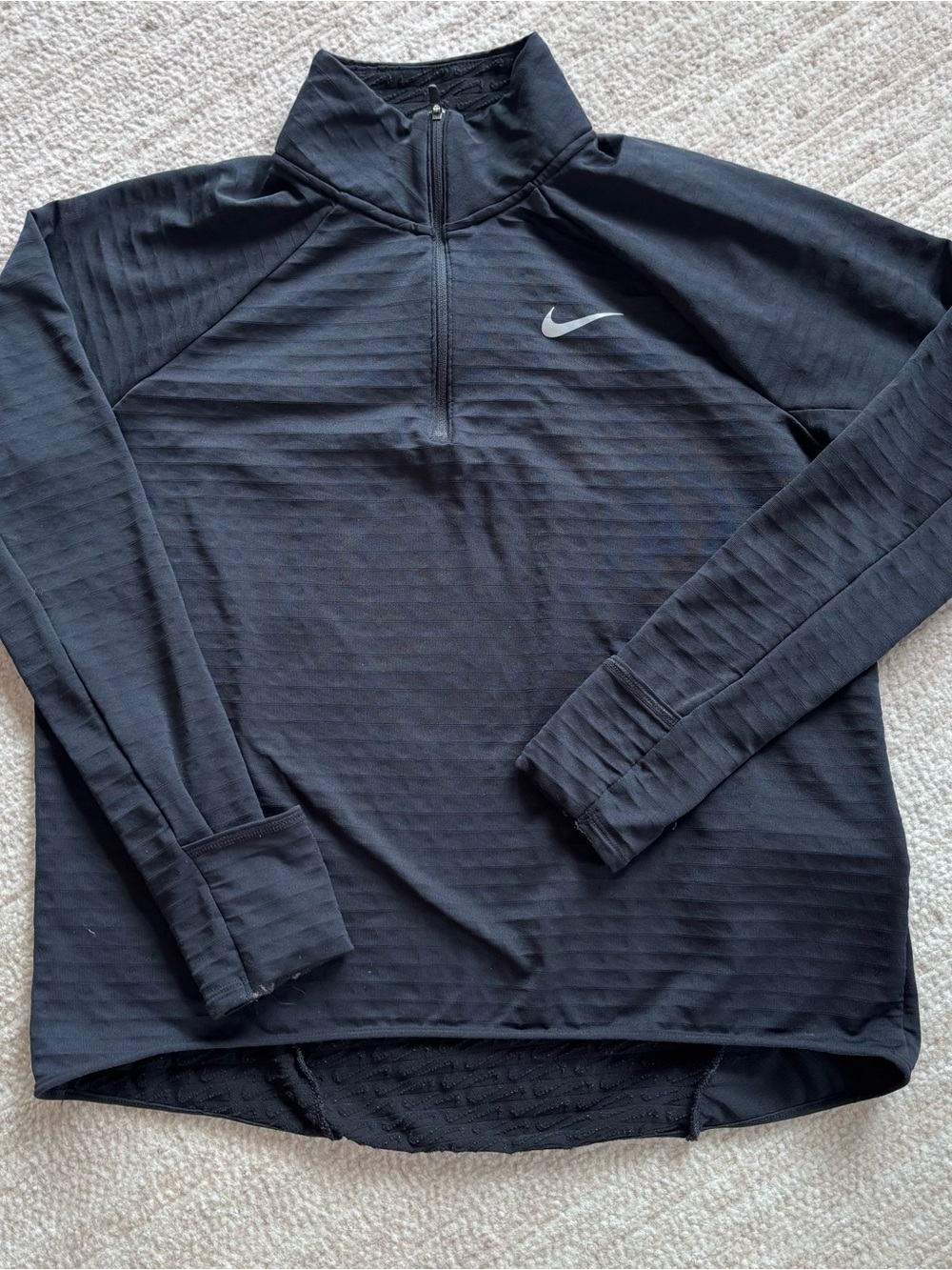 Nike Running Therma-Fit Black Half-Zip Athletic Pullover with Swoosh